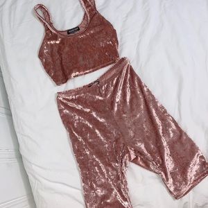 FashionNova Velvet Matching Set